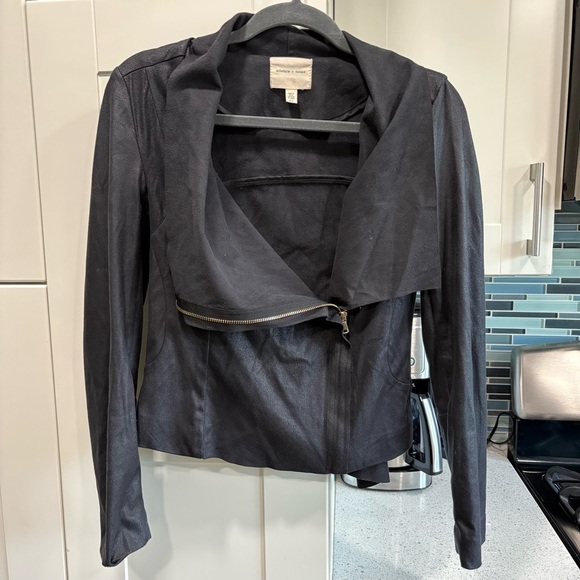 Silence + Noise Riley vegan leather drapey jacket - Picture 4 of 8